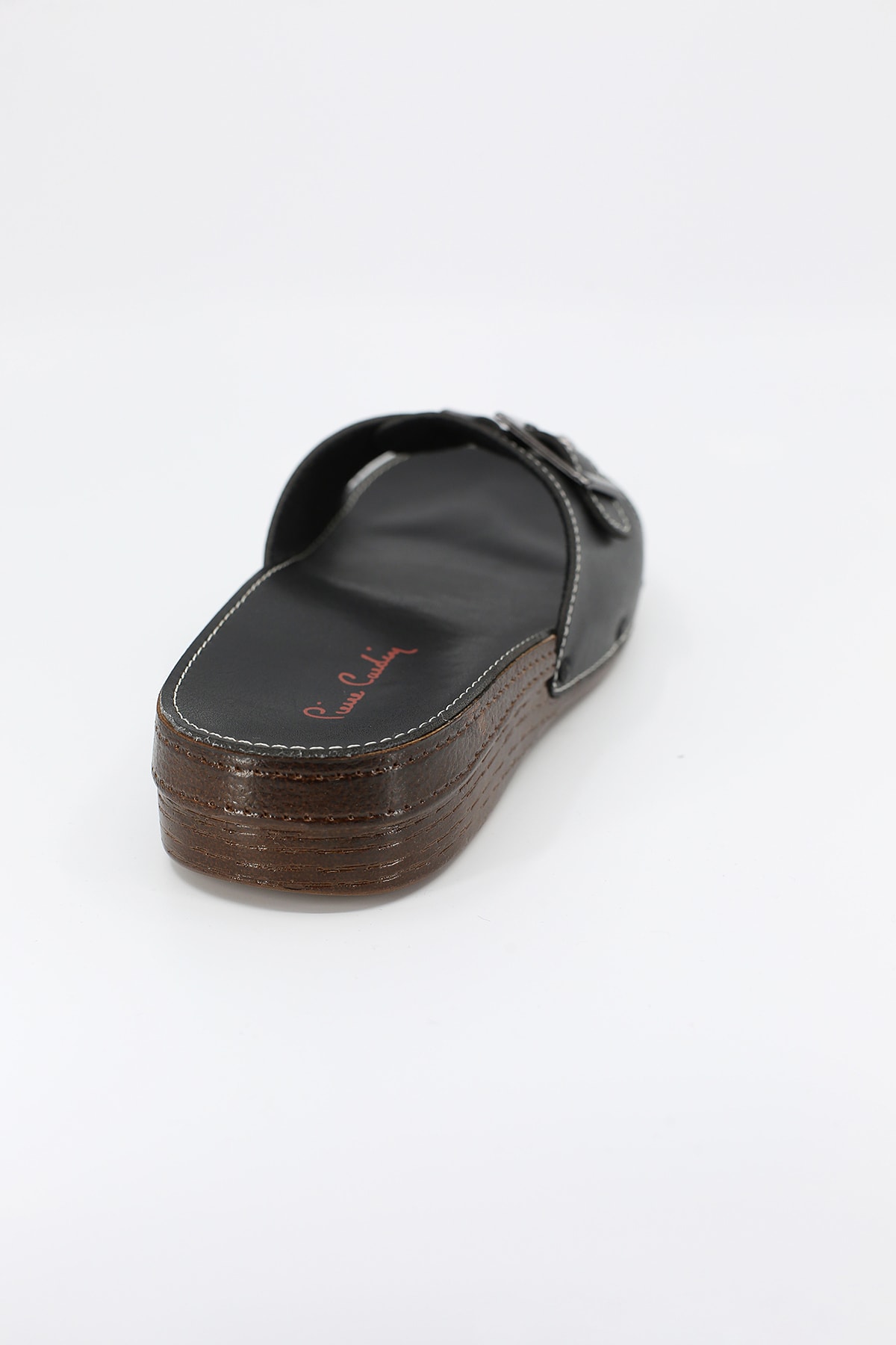 دمپایی Pierre Cardin پیر کاردین تخت مشکی زنانه PC-6784 اورجینال - تصویر 5