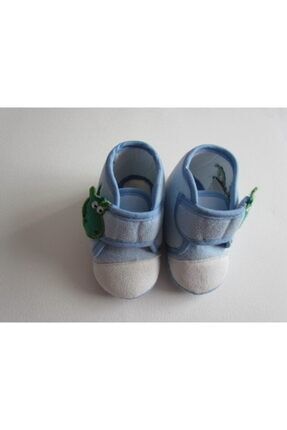 Unisex Bebek Mavi Sevimli Hayvan Figürlü Panduf ilkadım ayakkabısı