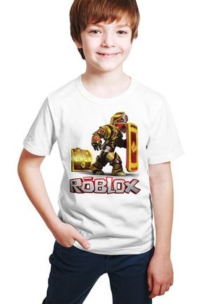 Roblox - Box Şövalye Baskılı Beyaz Unisex T-Shirt ACRRBLXBOXGRDE