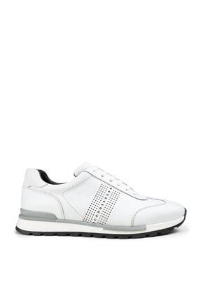 Erkek Beyaz Deri Sneaker Ayakkabı 01738MLCVT01