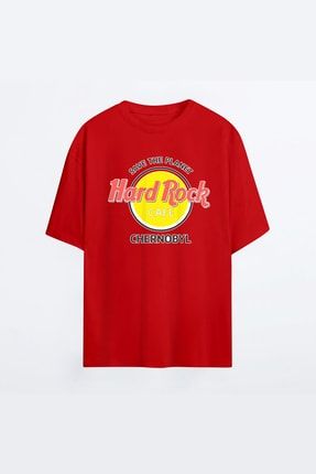 Erkek Kırmızı Oversize T-shirt 113321-OT-RD-MAN-HG-HROCK
