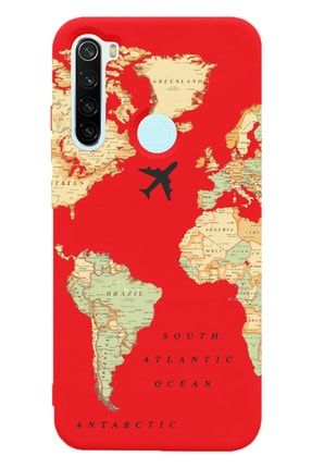 Xiaomi Redmi Note 8 Lansman Eski Dünya Haritası Desenli Telefon Kılıfı MİN8LN-170