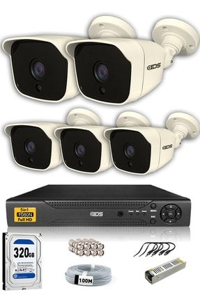 5 Kameralı Set 5mp Sony Lensli Full Hd Gece Görüşlü Güvenlik Kamerası Sistemi Cepten Izle DS-2025HDSET5