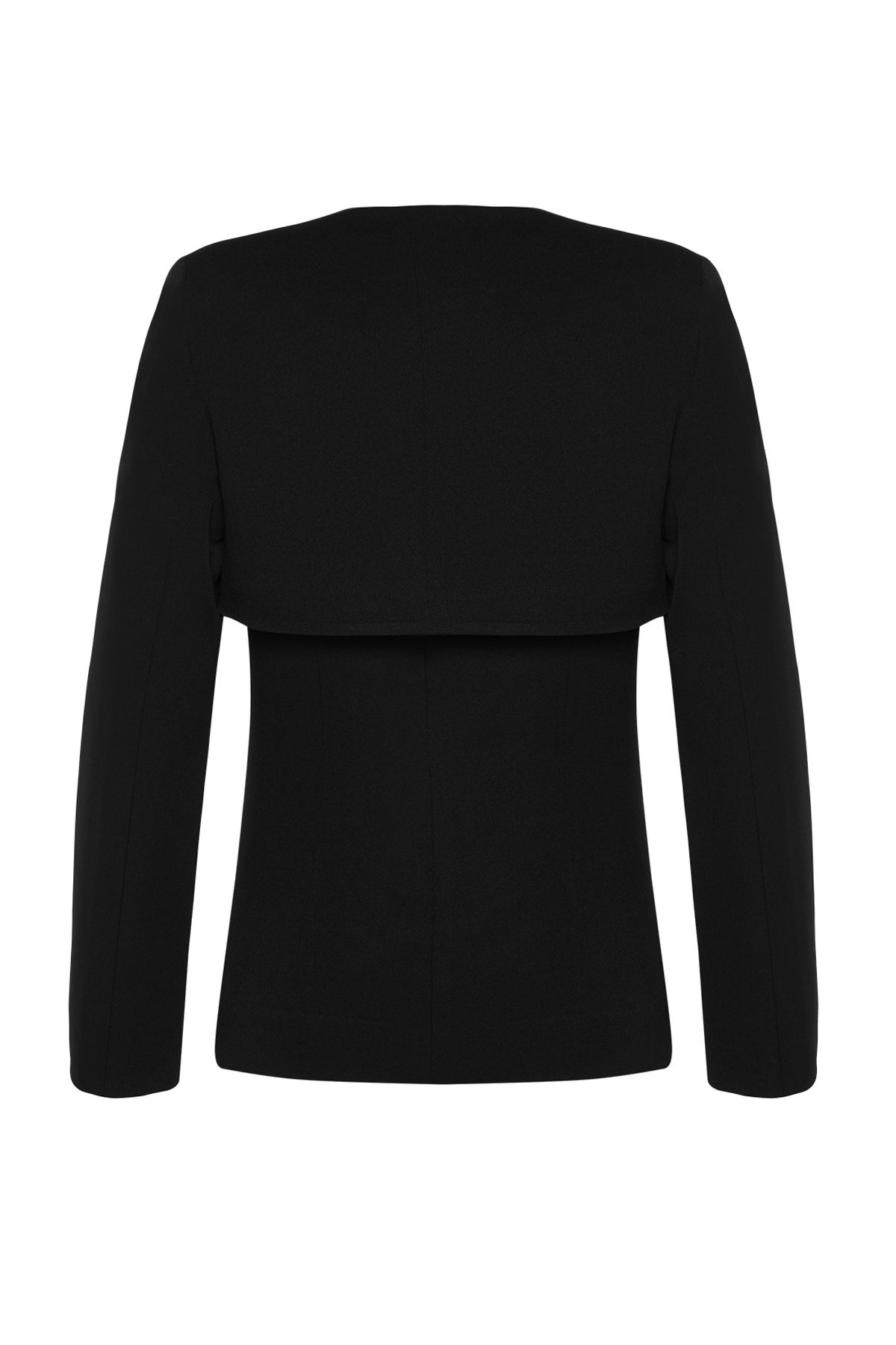 Trendyol Collection-Black Bolero Detailed Woven Blazer Jacket TWOSS24BC00019 8