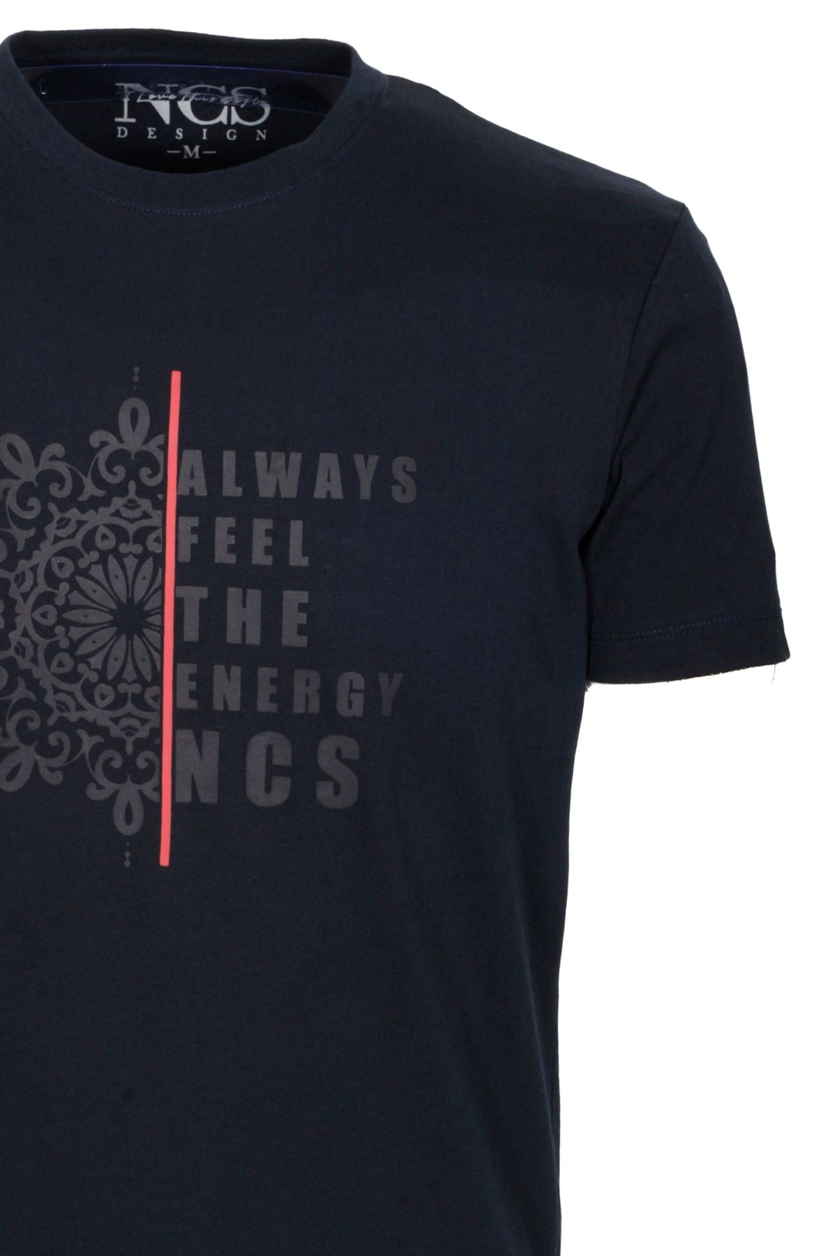 NCS-تي شيرت رجالي بقصة ضيقة ورقبة دائرية 100% قطن منقوش NCS JEANS 1203 2