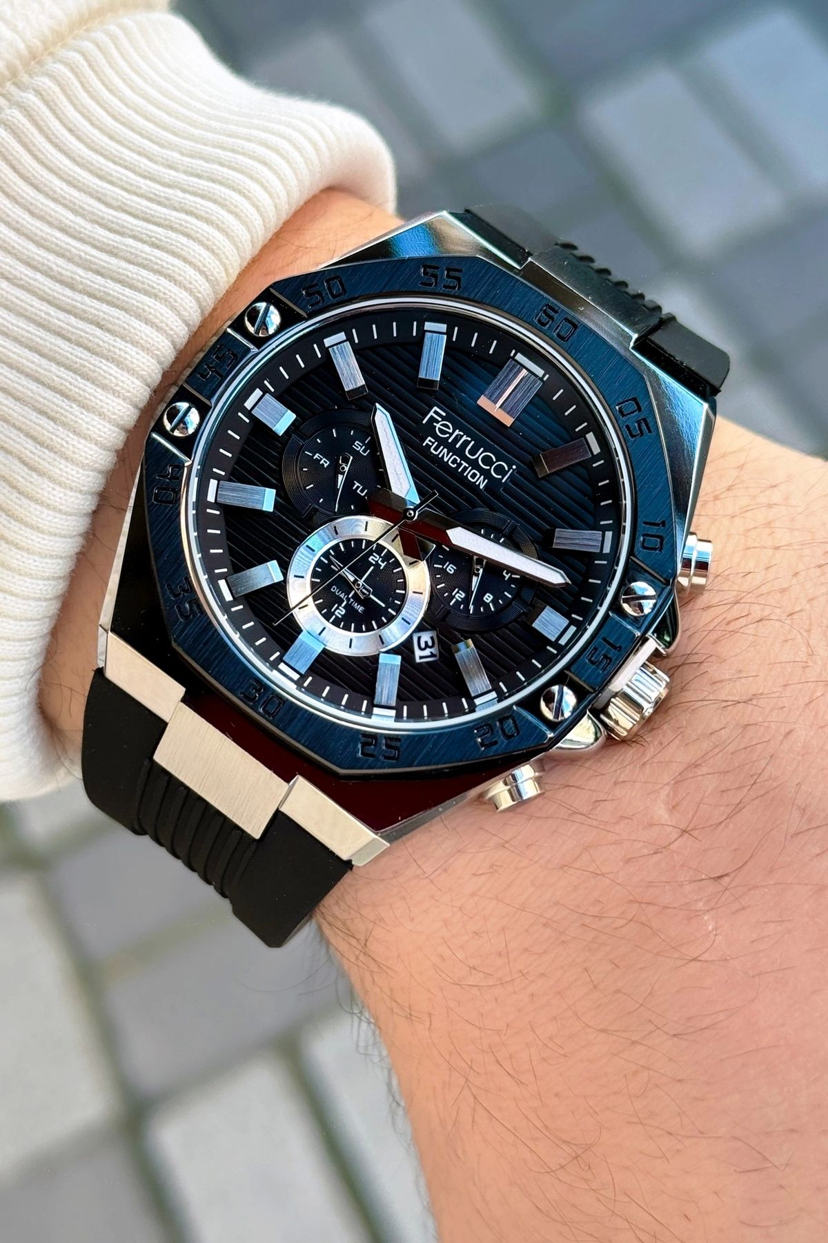 Ferrucci-Function FCF.03256FS.02 Silicone Cord Men's Wristwatch 4