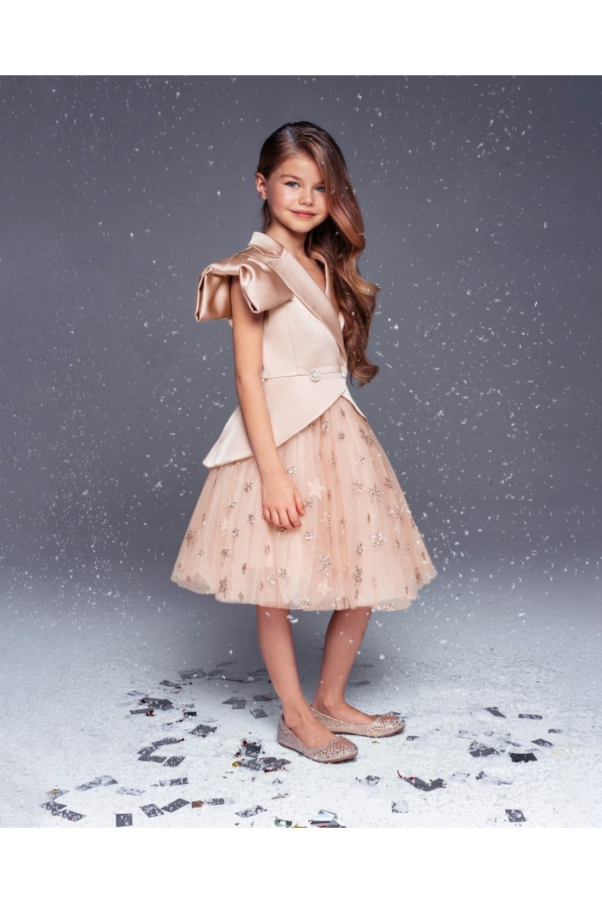 By Feyza Kids Collection КОМПЛЕКТ ВЕЧЕРНЕЕ ПЛАТЬЕ, КУРТКА И ЮБКА ДЛЯ ДЕВОЧКИ TYC0EDQTKN170275563277795