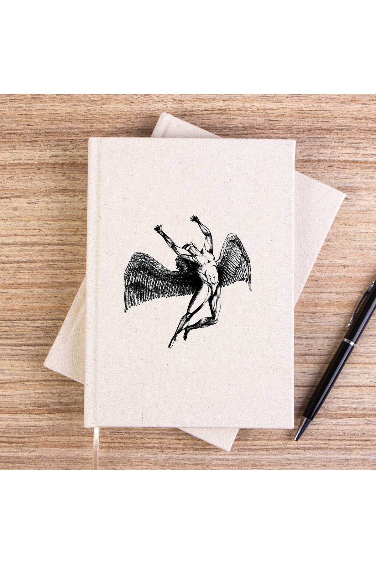 Z zepplin-Led Zeppelin Icarus Angel Unlined Canvas Notebook 1