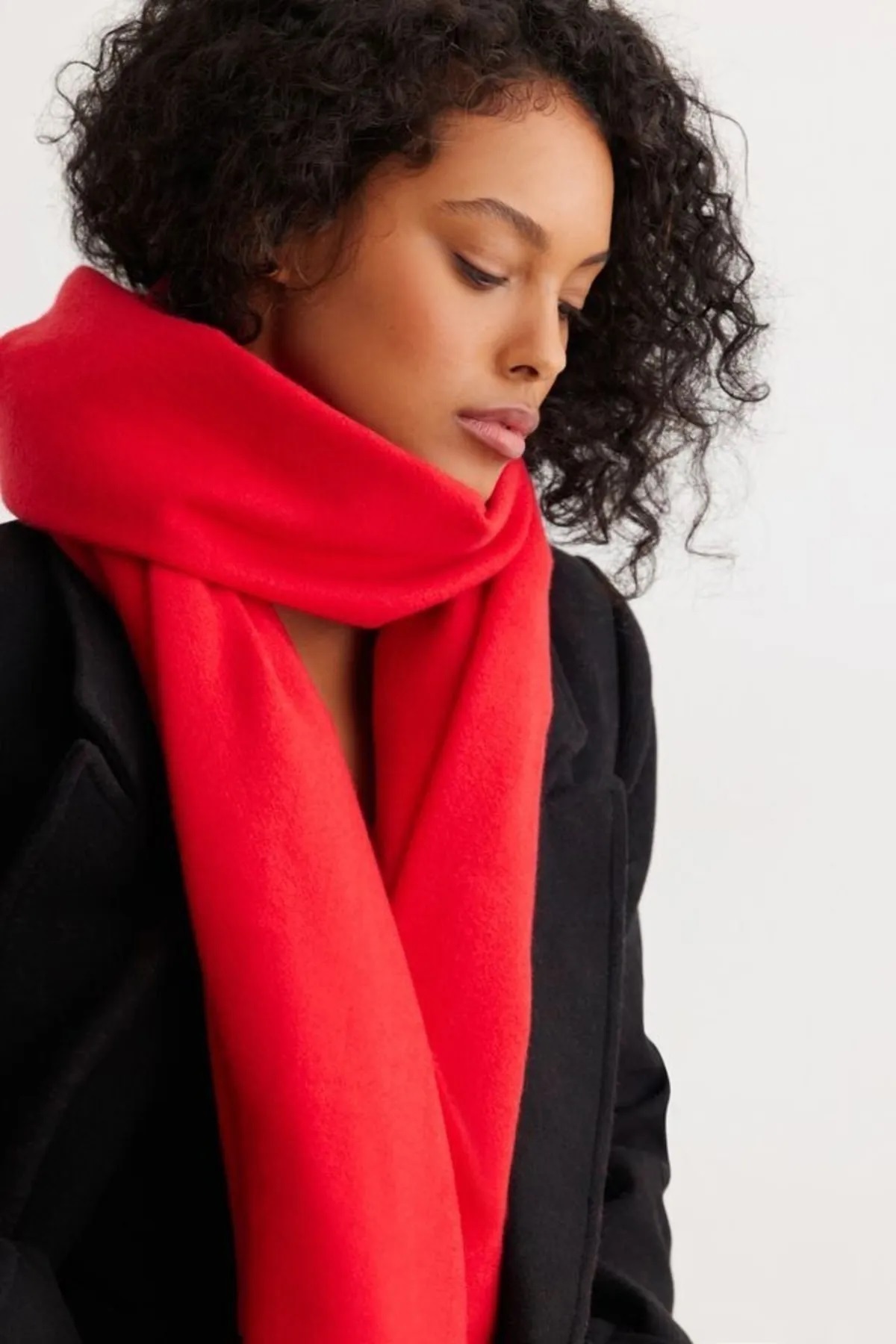 Wearflawless Unisex Plain Thick Soft Red Scarf- Trendyol
