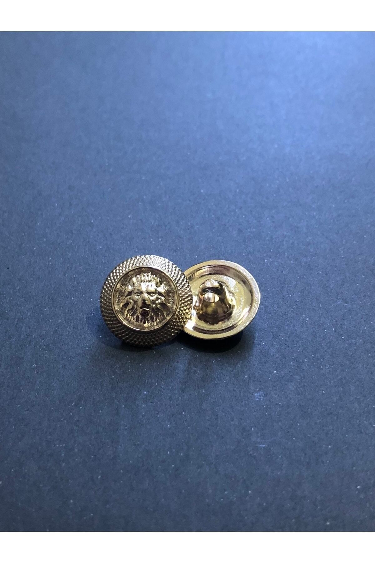 aensia-Gold Gold Little Lion Model Button 24 Size Metal Button Trench Coat and Jacket Button - Pack of 6 Buttons 4