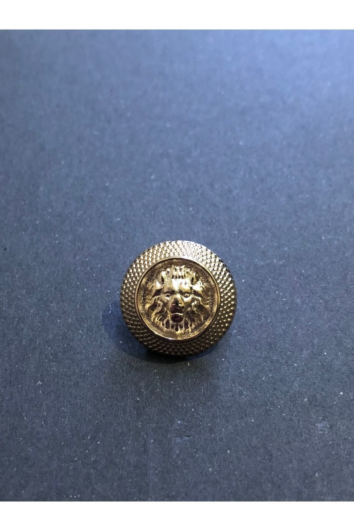 aensia-Gold Gold Little Lion Model Button 24 Size Metal Button Trench Coat and Jacket Button - Pack of 6 Buttons 3