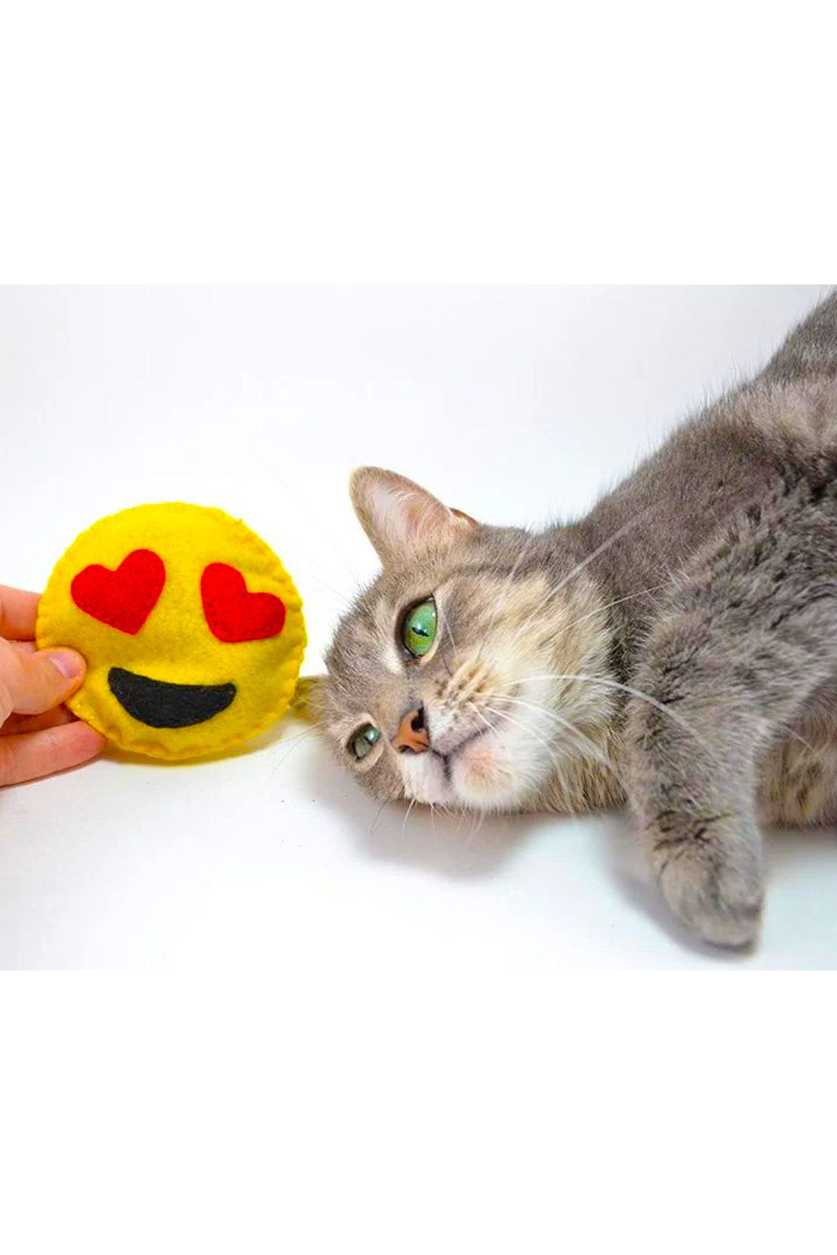 İnşirah Concept-Cat Toy with Cat Mint and Catnip Yellow Emoji Cute Game of Cats Cat Play 6