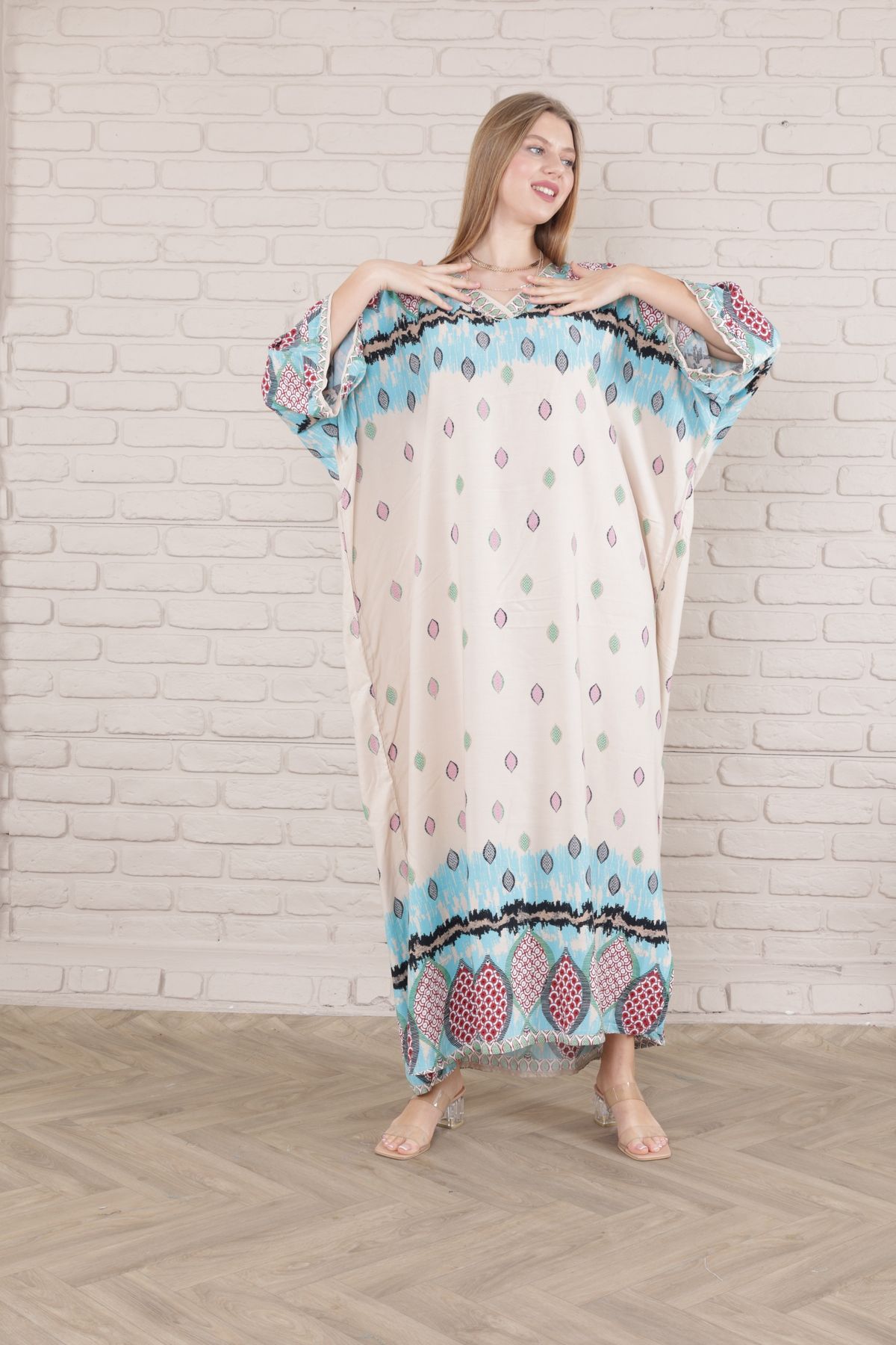 mervemoda-Rochie țesută cu tăietură Battal pentru damă 8