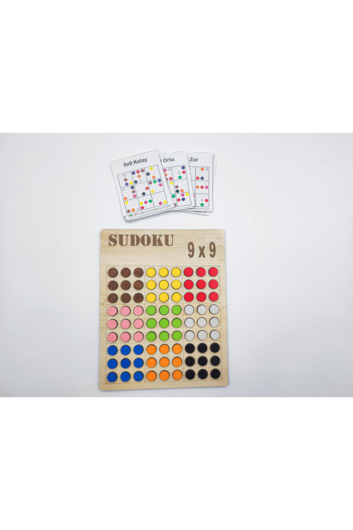 İCONS Montessori Renkli Sudoku 9x9 Zor 20 Oyun Kartı fotoğrafı 2 (önizleme)