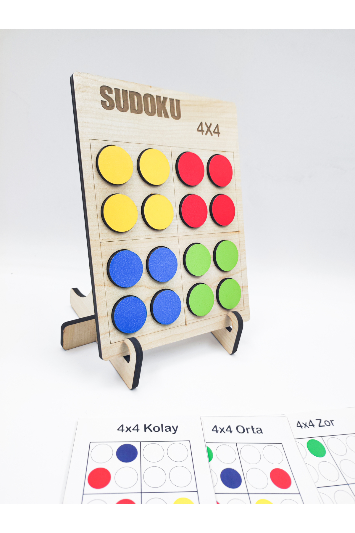 İCONS Montessori Renkli Sudoku 4x4 Kolay 20 Oyun Kartı fotoğrafı 3 (önizleme)