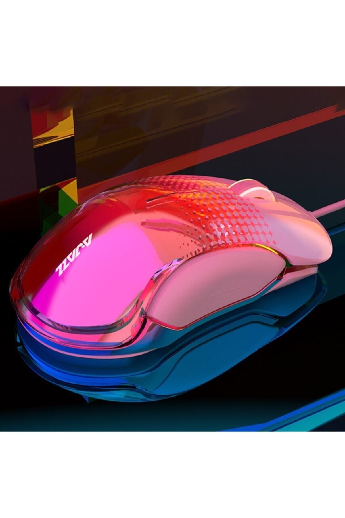 Ajazz-Gaming Keyboard, Mouse, Headphones Pink Set - 10.000 DPI RGB Mouse - 82 Keys Mechanical Keyboard 5