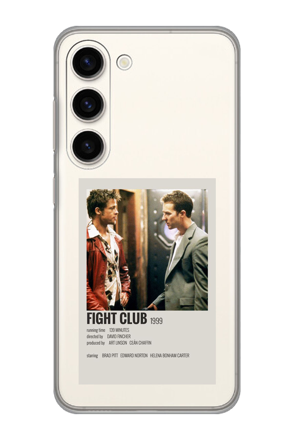 Samsung Galaxy S23 Compatible Fight Club Minimalist Poster Pattern Transparent Phone Case