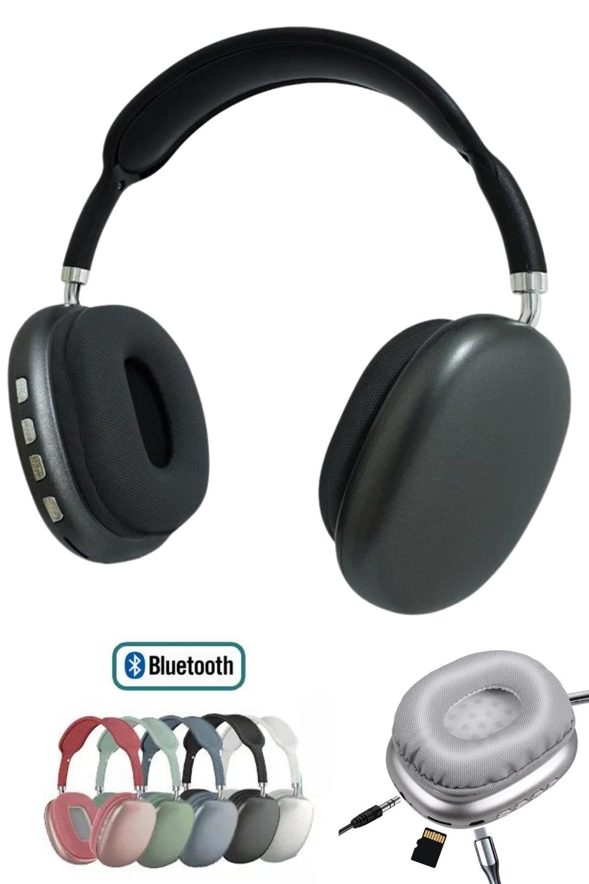 Favors Katlanabilir Kulaküstü Kablosuz Bluetooth Kulaklık Sd