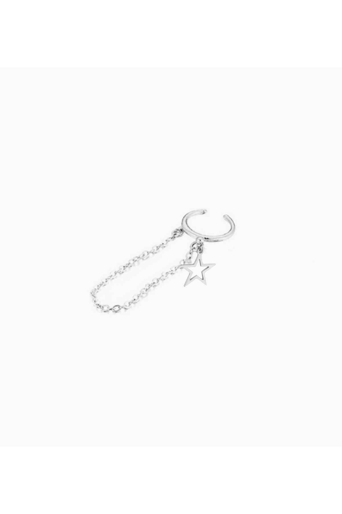 Yıldız Detaylı Deliksiz Kıkırdak Küpe, Ear Cuff Kadın Küpe 3