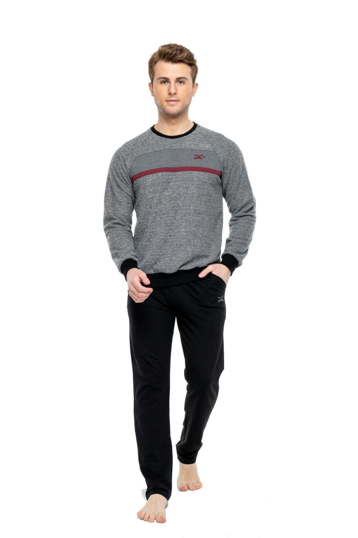 Mod Collection Men s Black Round Collar Tracksuit Set Trendyol