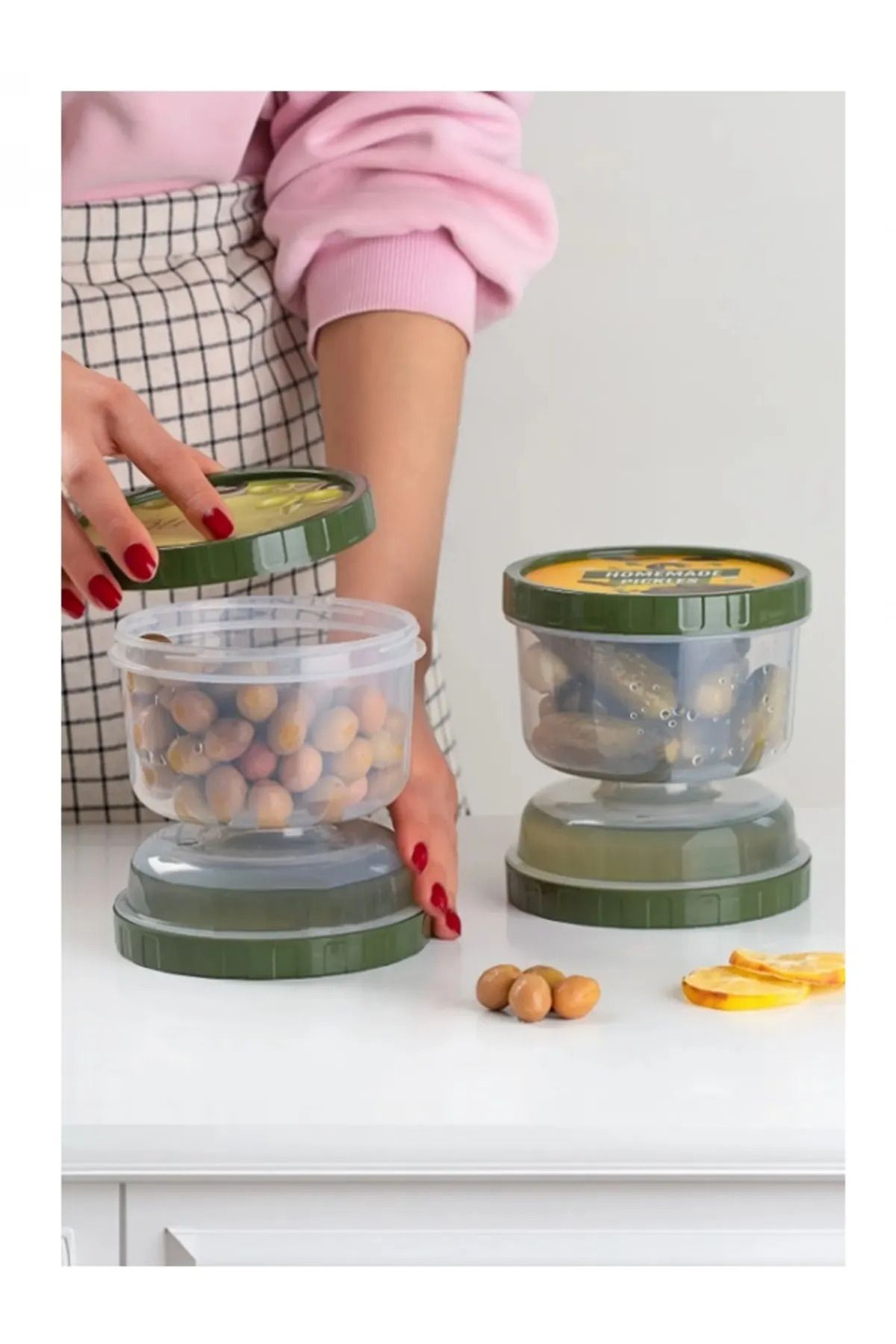 DEVALİFE-DEVALIFE Hourglass Olive and Pickled Container 4