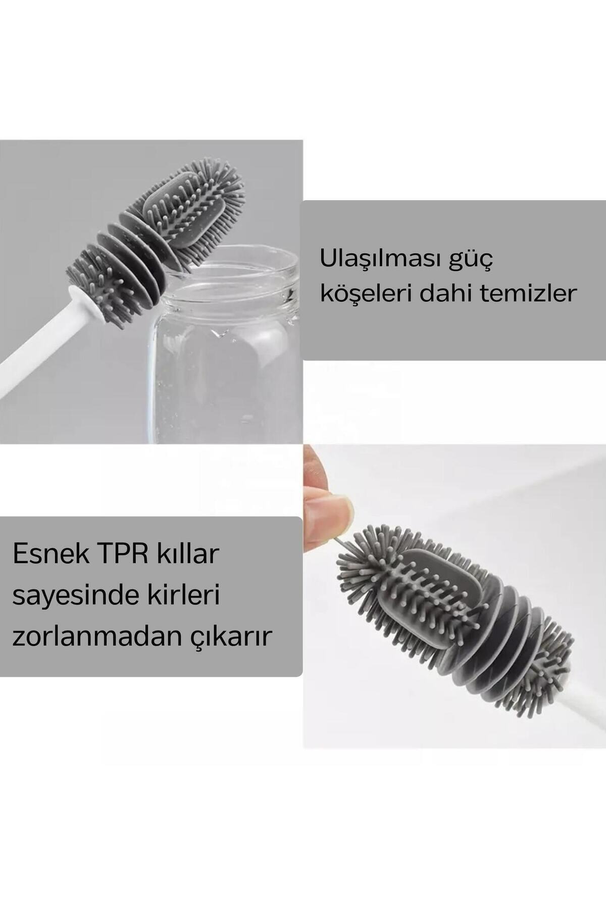 LUCKYPEN TPR Silikon Fırça, Biberon Temizleyici, Matara, Termos Temizleme Fırçası, Şişe Bardak Temizlik Fırça fotoğrafı 3 (önizleme)