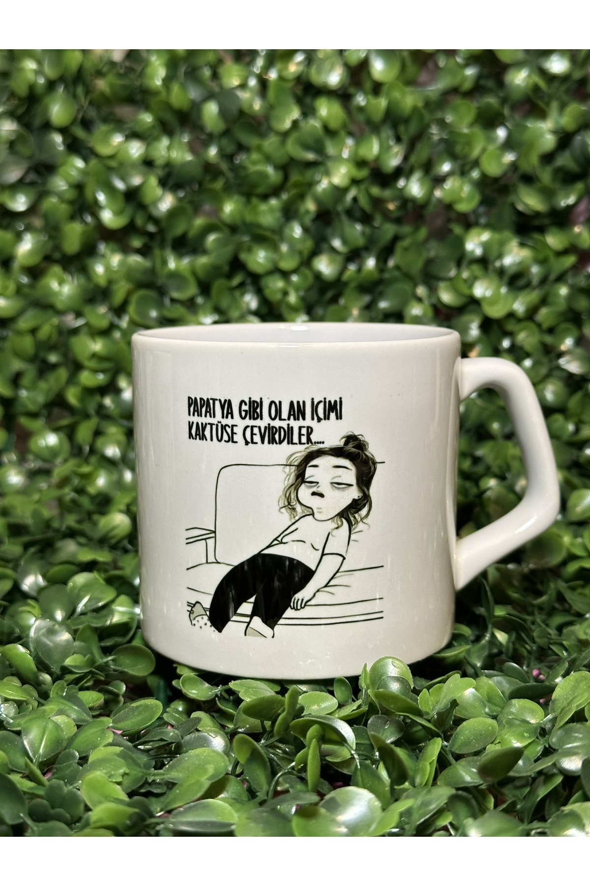 Cactus✩ ca kay bu Daisy cactus-turned Motto mug- Trendyol