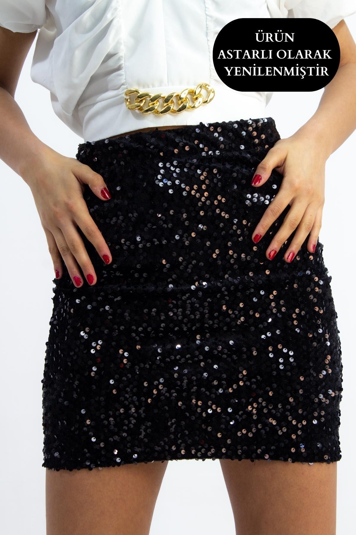 Black sequin store pencil mini skirt
