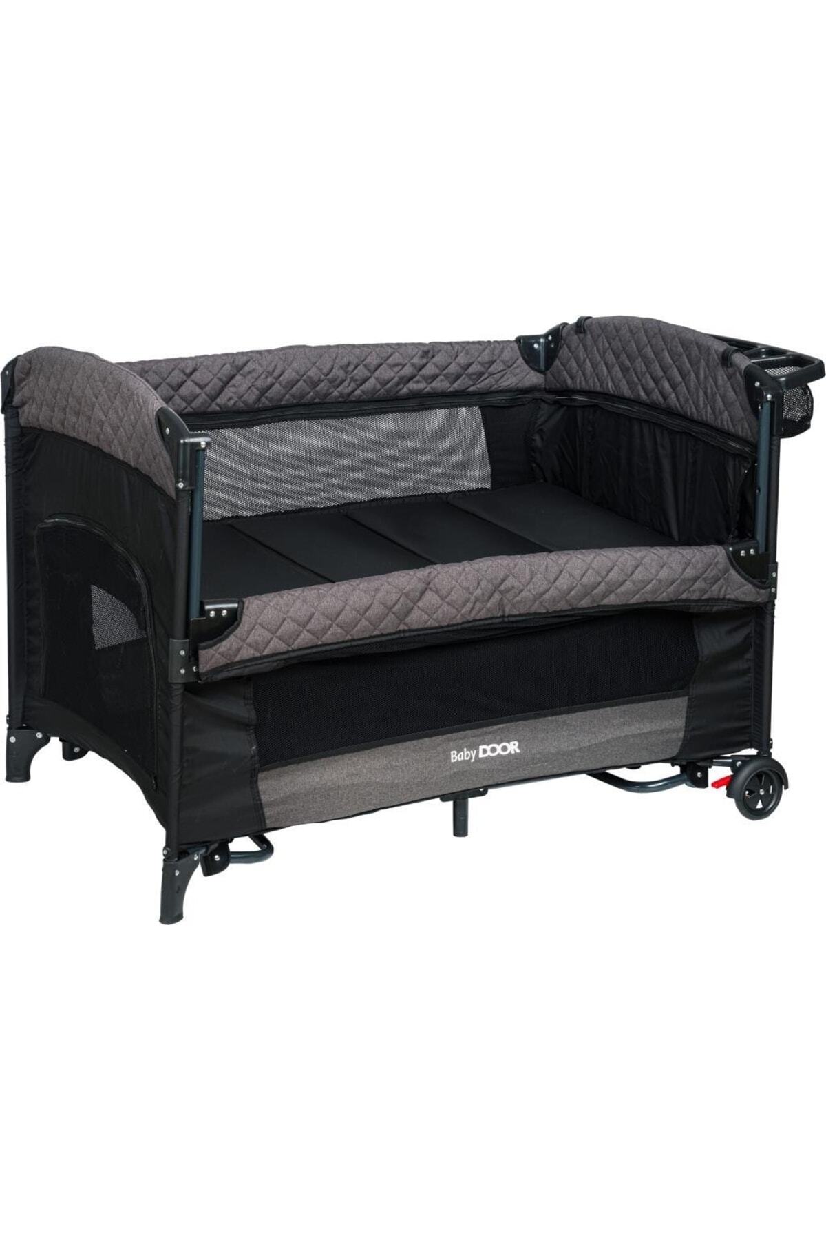 babydoor Mia Comfort Anne Yanı Park Yatak Oyun Parkı 70x110 +yatak Antrasit fotoğrafı 4 (önizleme)