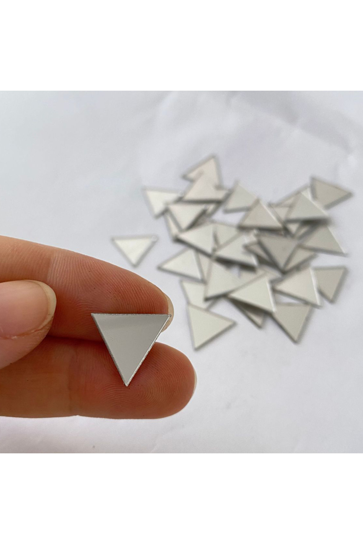 Proton 1.5cm Üçgen Gümüş Renk Mozaik Ayna 100 Adet