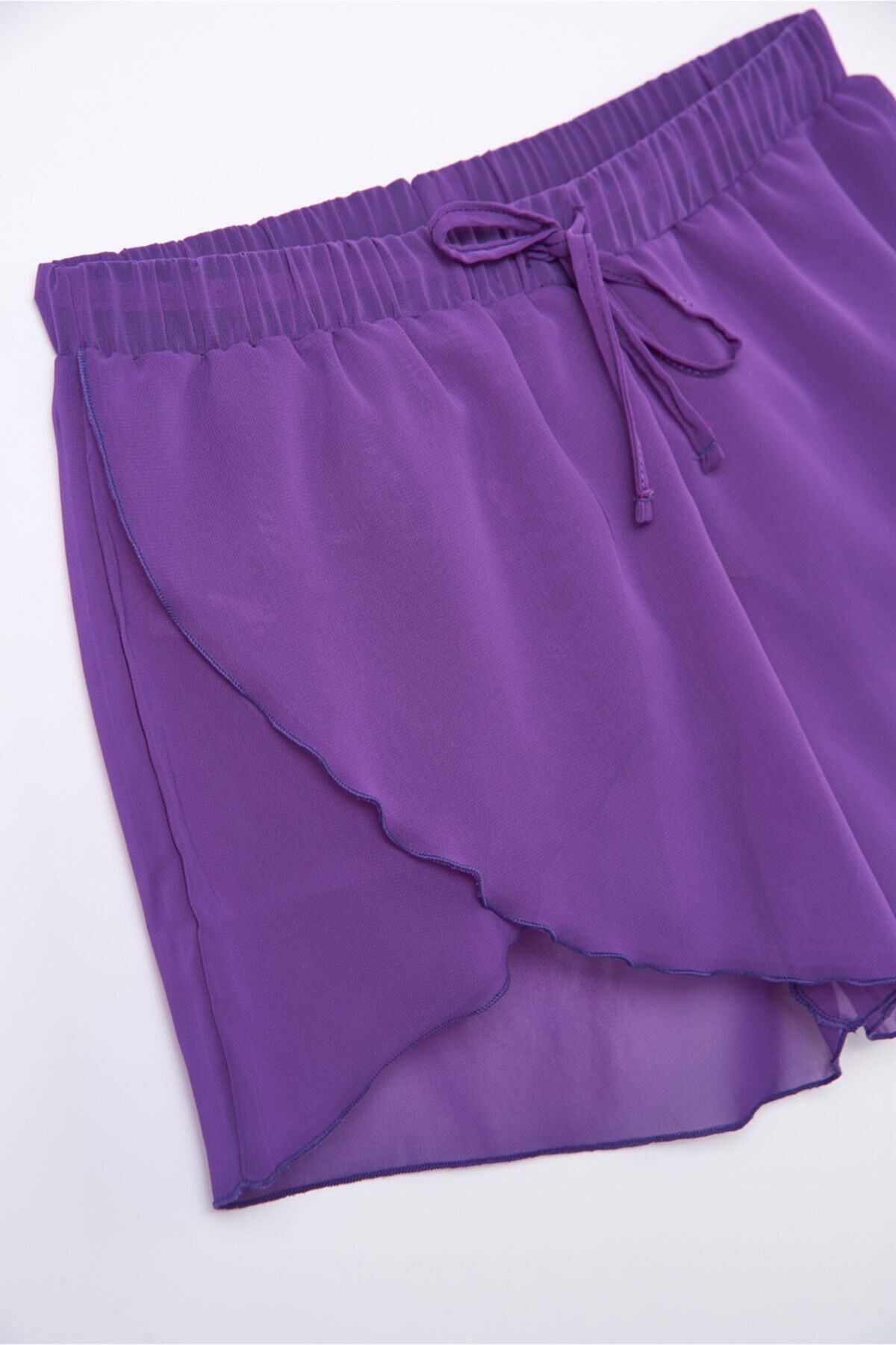 Dagi-Lilafarbener kurzer Pareo aus Chiffon 6