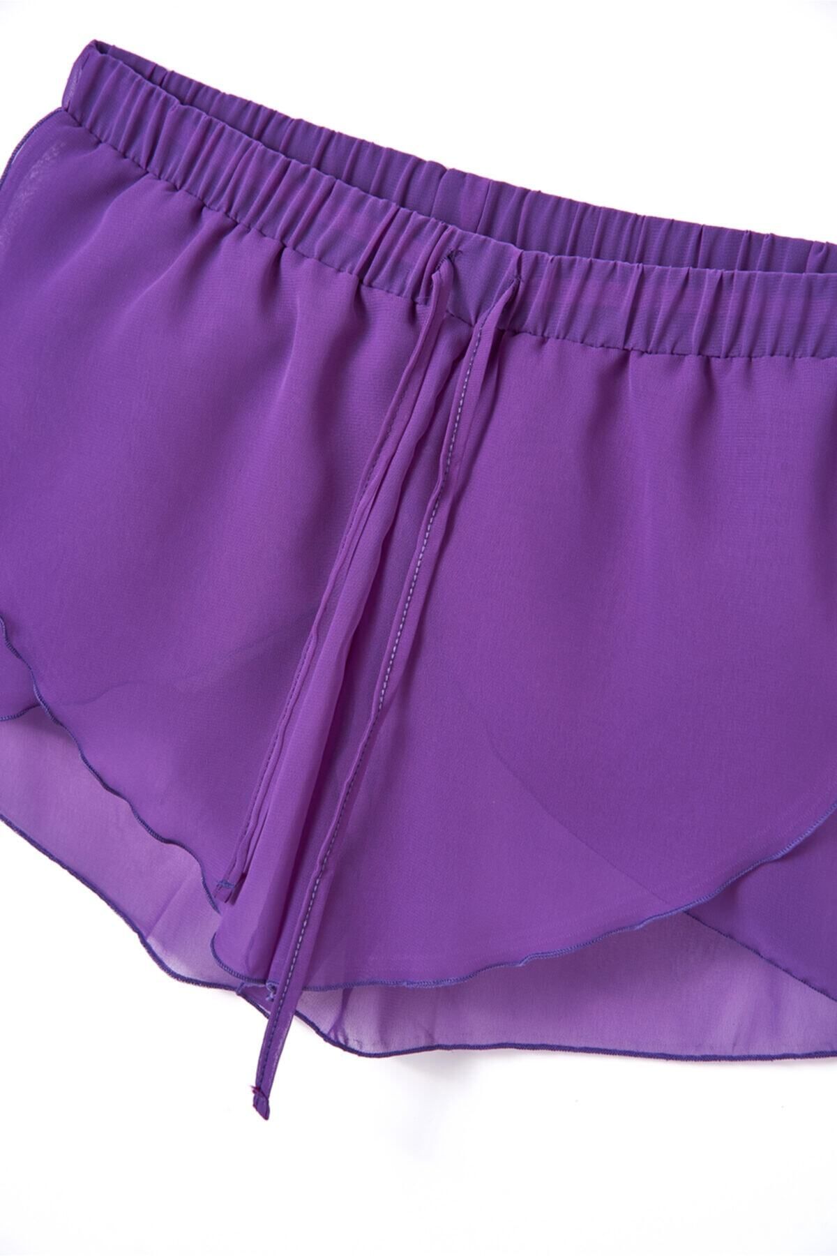 Dagi-Lilafarbener kurzer Pareo aus Chiffon 7