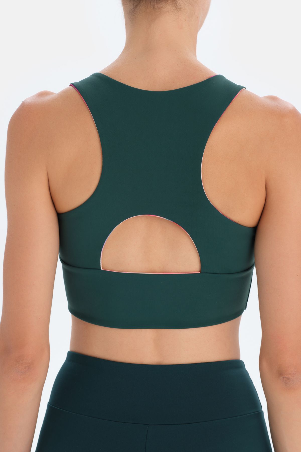 Dagi-Dunkelgrüner wendbarer Sport-BH für Damen 4