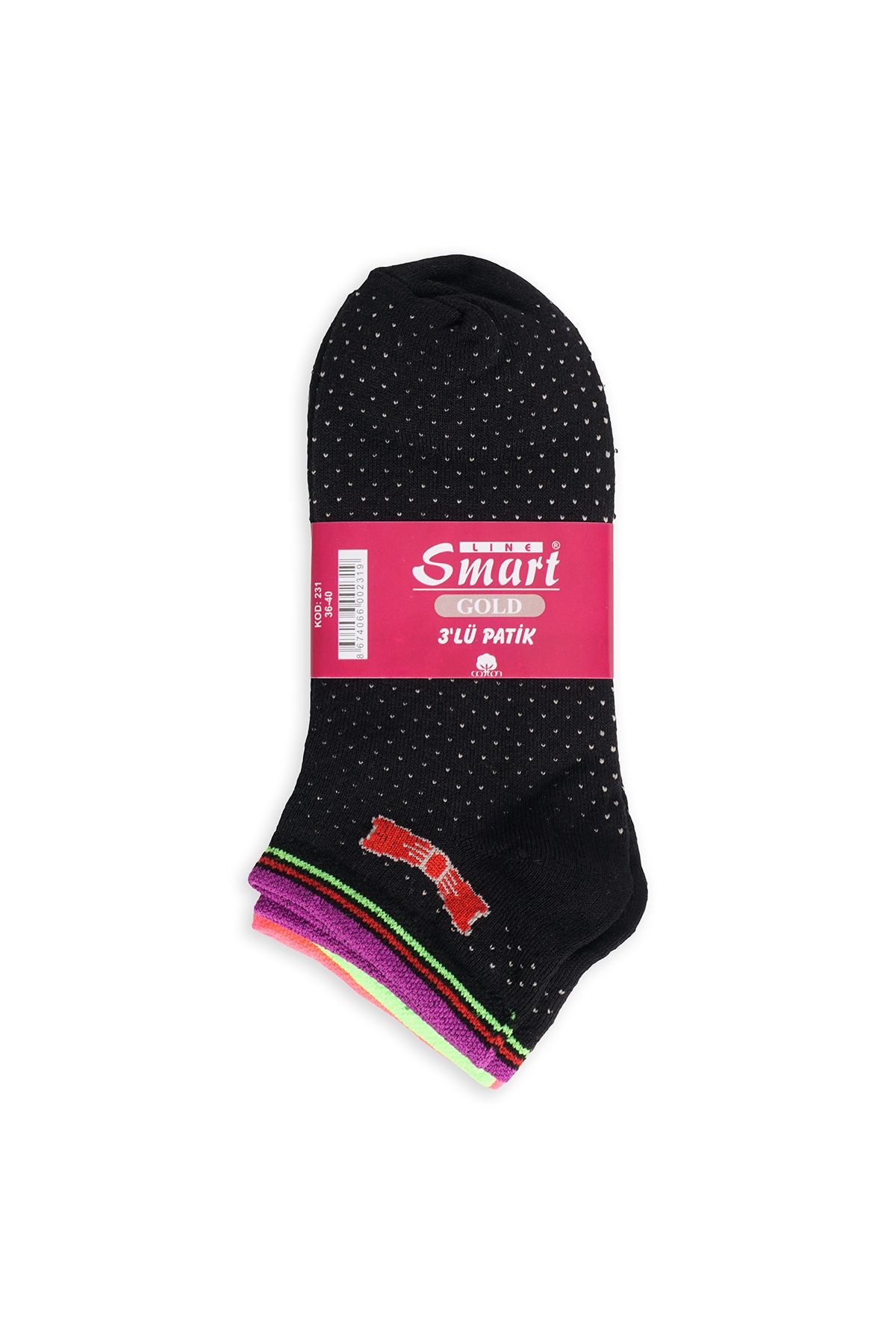 Line Smart-Pachet de 12 papuci de damă de calitate cu model șosete moi confortabile 6