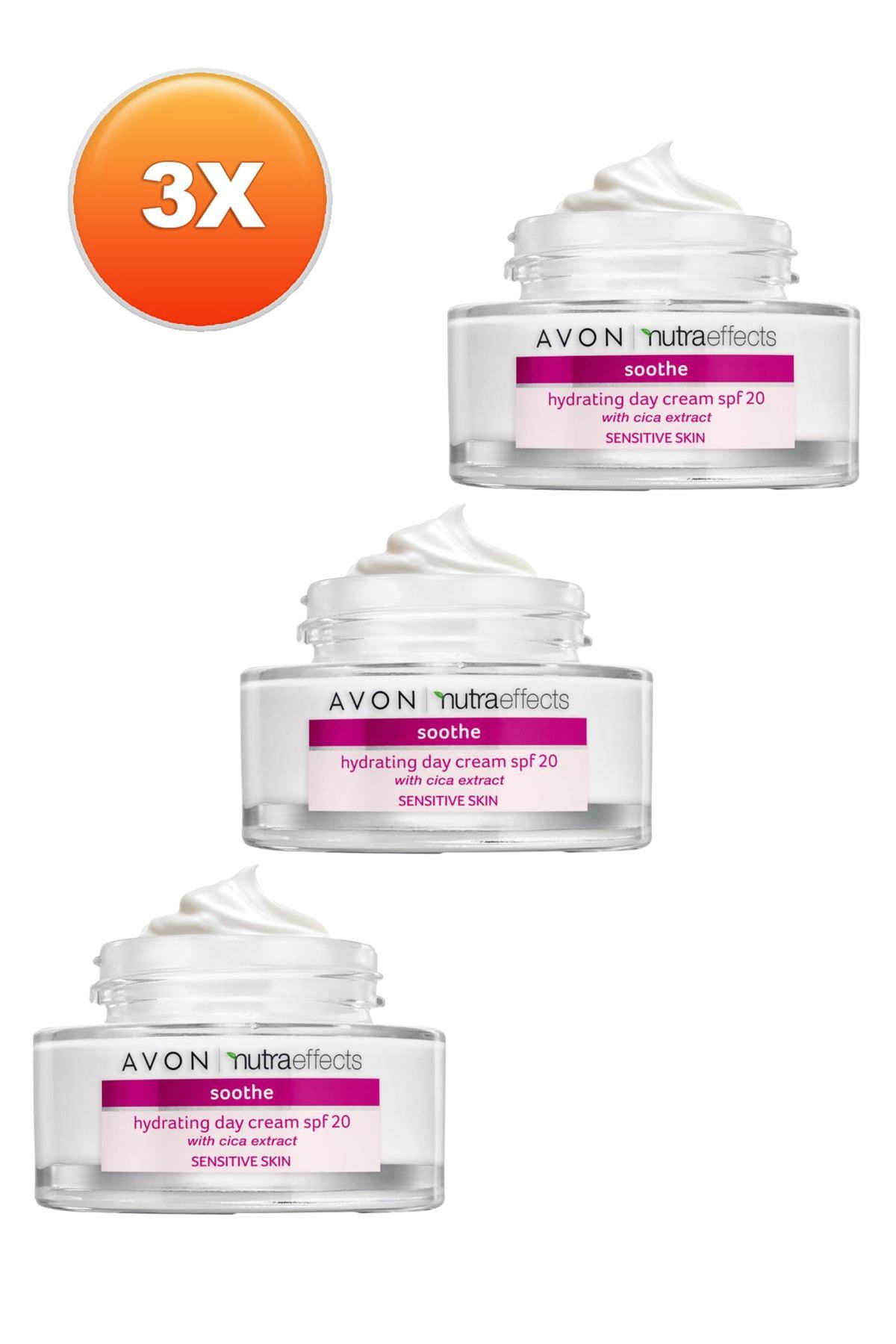 کرم مرطوب کننده Nutra Effects Soothe Spf20 50 میلی لیتر. مجموعه سه تایی Avon