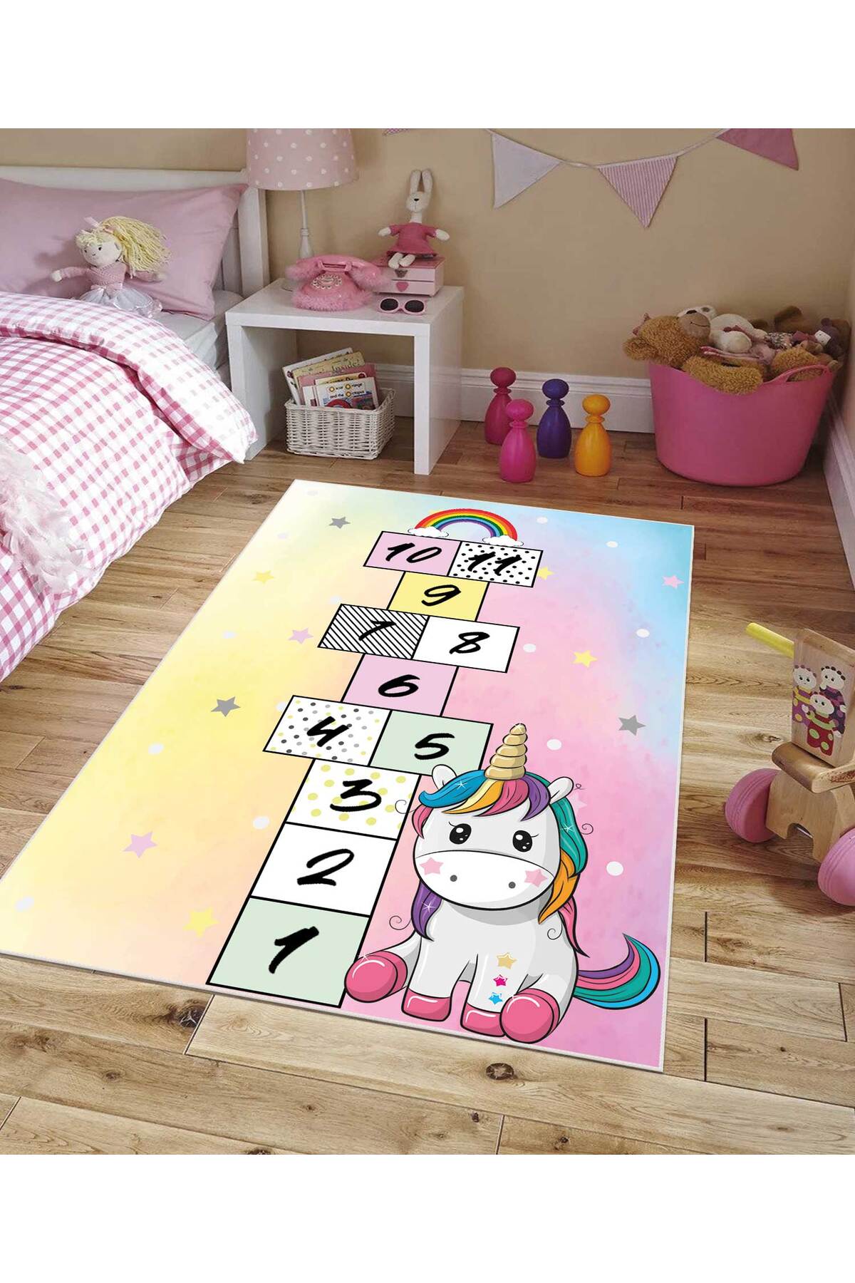 FABBHOME Dijital Baskı Kaymaz Taban Makinede Yıkanabilir Çocuk Odası Halısı Bebek Odası Halısı fotoğrafı 2 (önizleme)