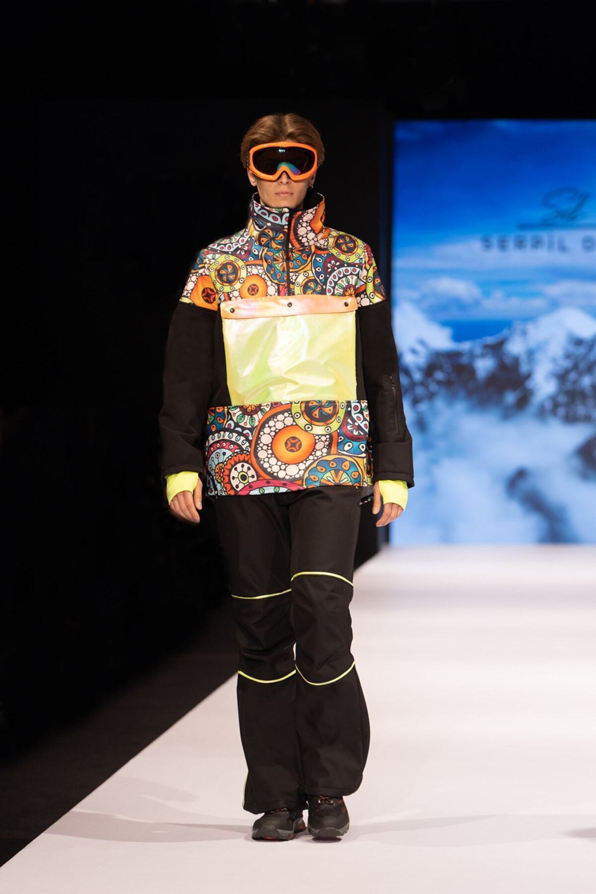 serpildinc Sd Desenli Siyah Snowboard Takım Erkek