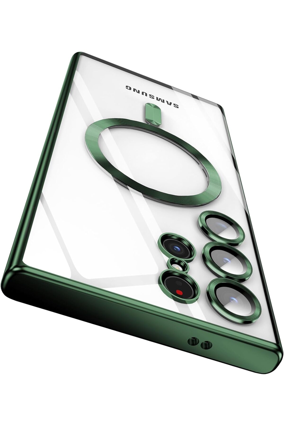 Samsung Galaxy S24 Ultra Compatible Case 3D Camera Lens Protected Magsafe Edge Color Transparent Cover