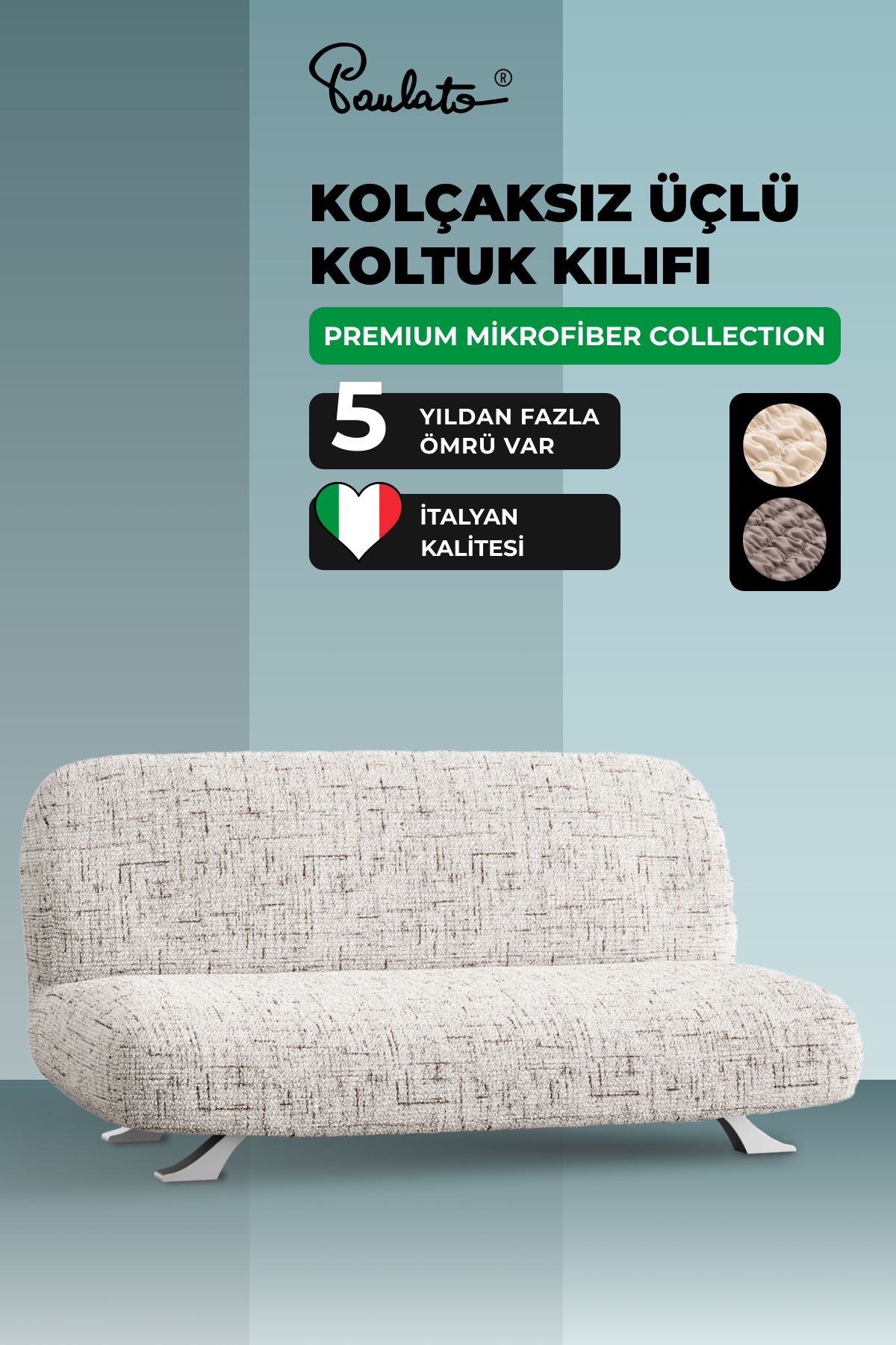 Paulato Lastikli Esnek Ve Y kanabilir Kol aks z 3 Ki ilik Koltuk