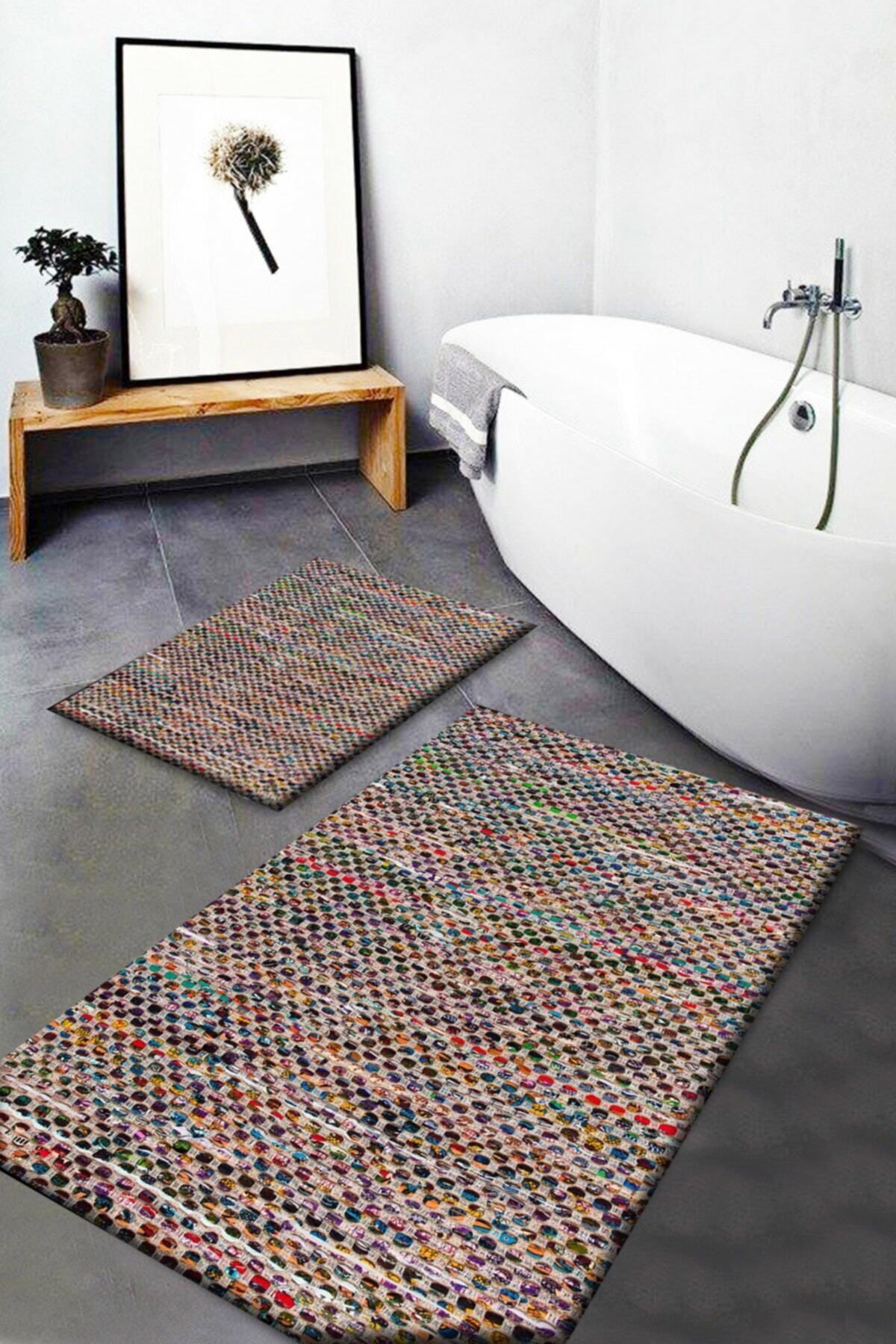 Multi coloured bath mat sets best sale