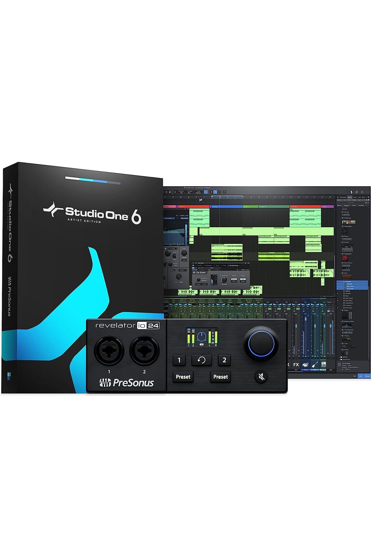 PRESONUS Revelator io24 USB-C uyumlu ses arabirimi, dahili geri döngü mikseri ve akış, podcasting