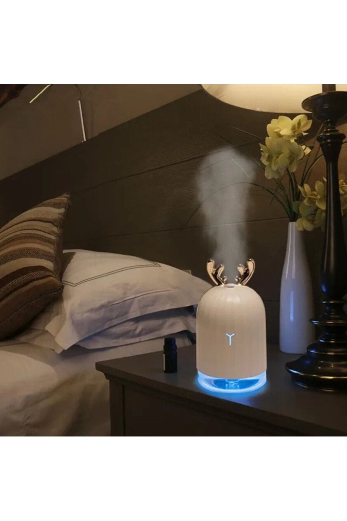 Mini Hava Nemlendirici Aromatik Difüzör Led Masa Ve Gece Lambası Hava Temizleyici Buhar Makinası