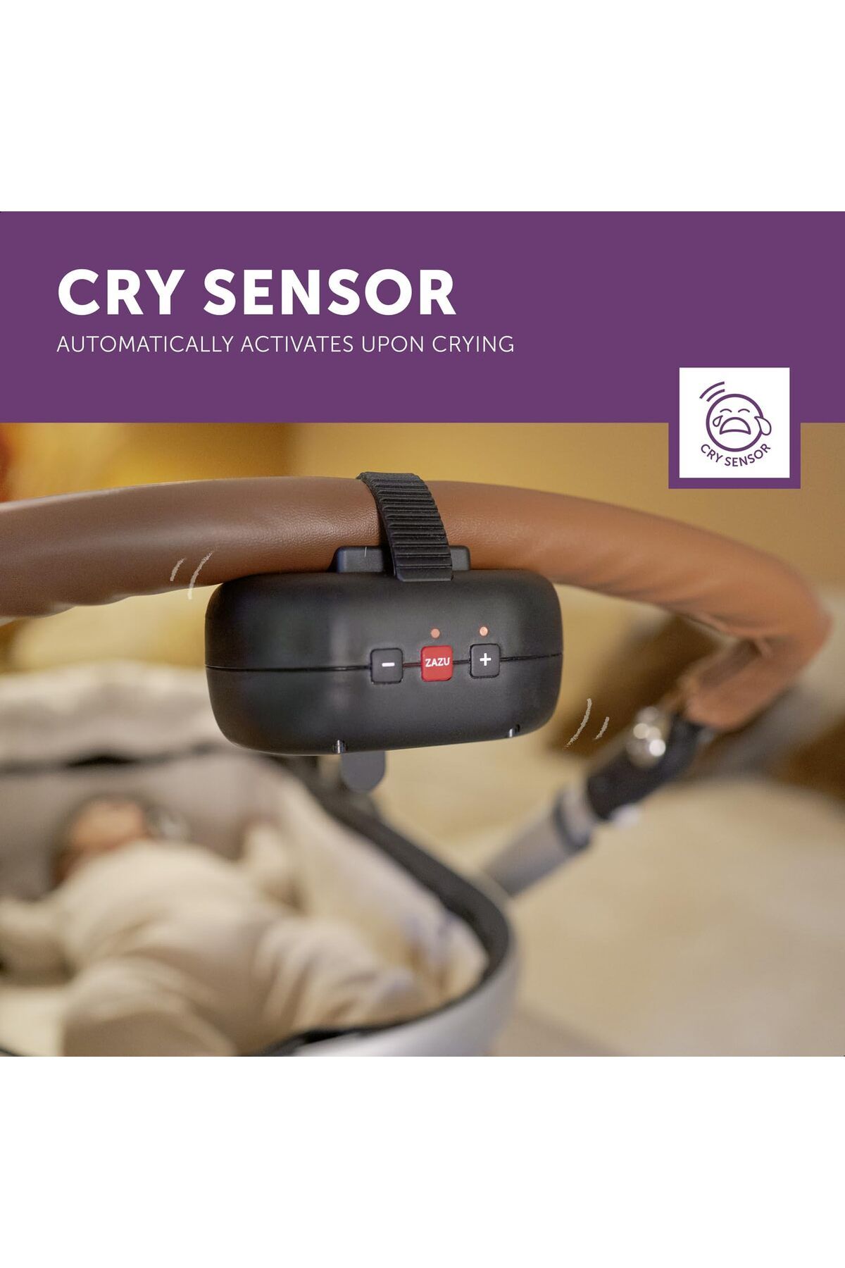 Zazu-Baby car swing automat.Main lap,power adjustable,40-minute timer,glare sensor 8