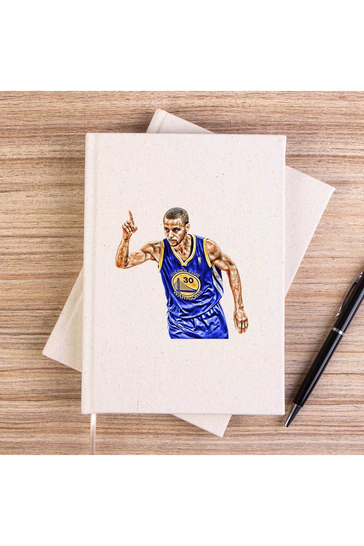 Z zepplin-Stephen Curry 30 Warriors Unlined Canvas Notebook 1