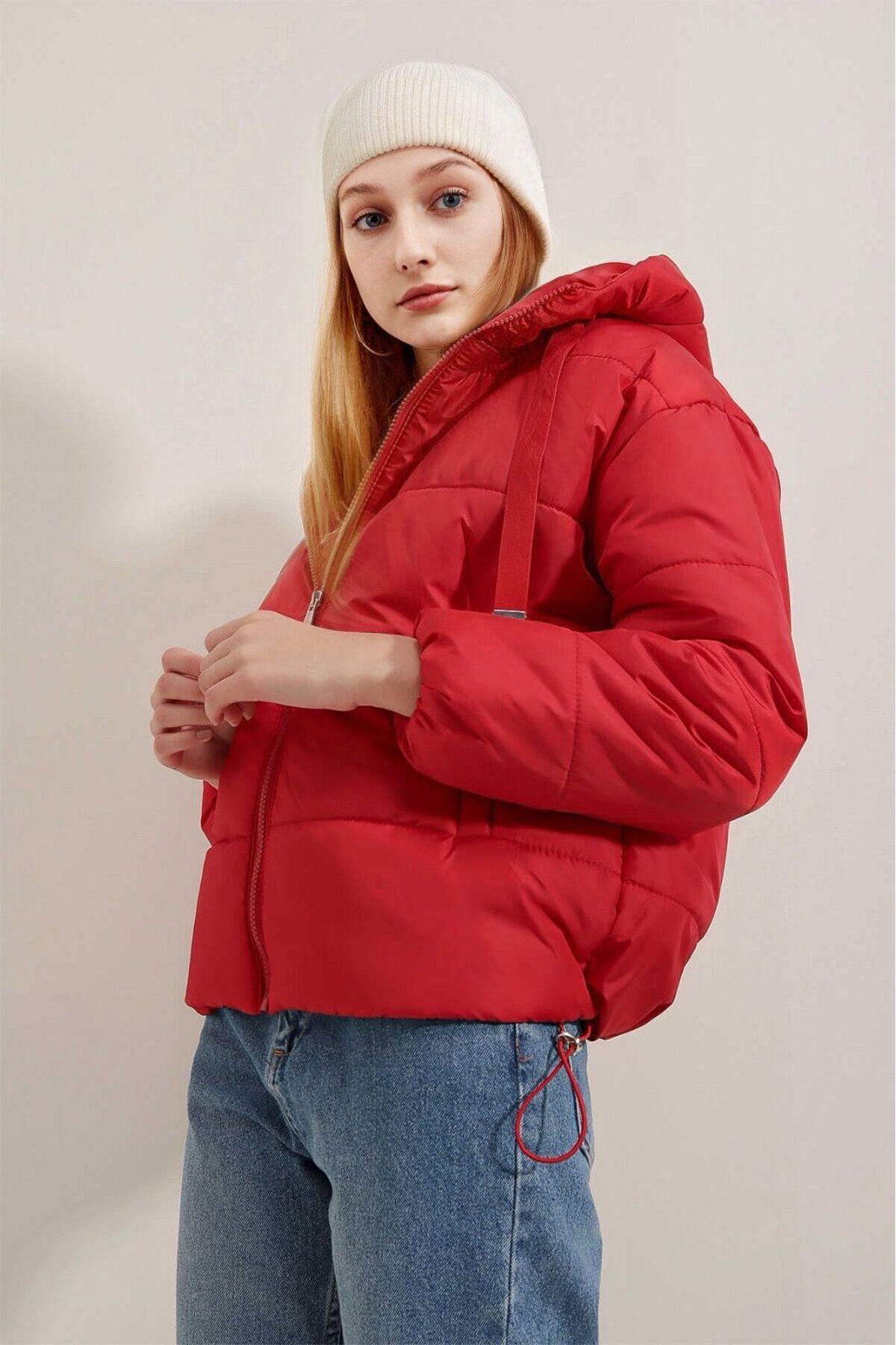 Zara red puffer coat new arrivals