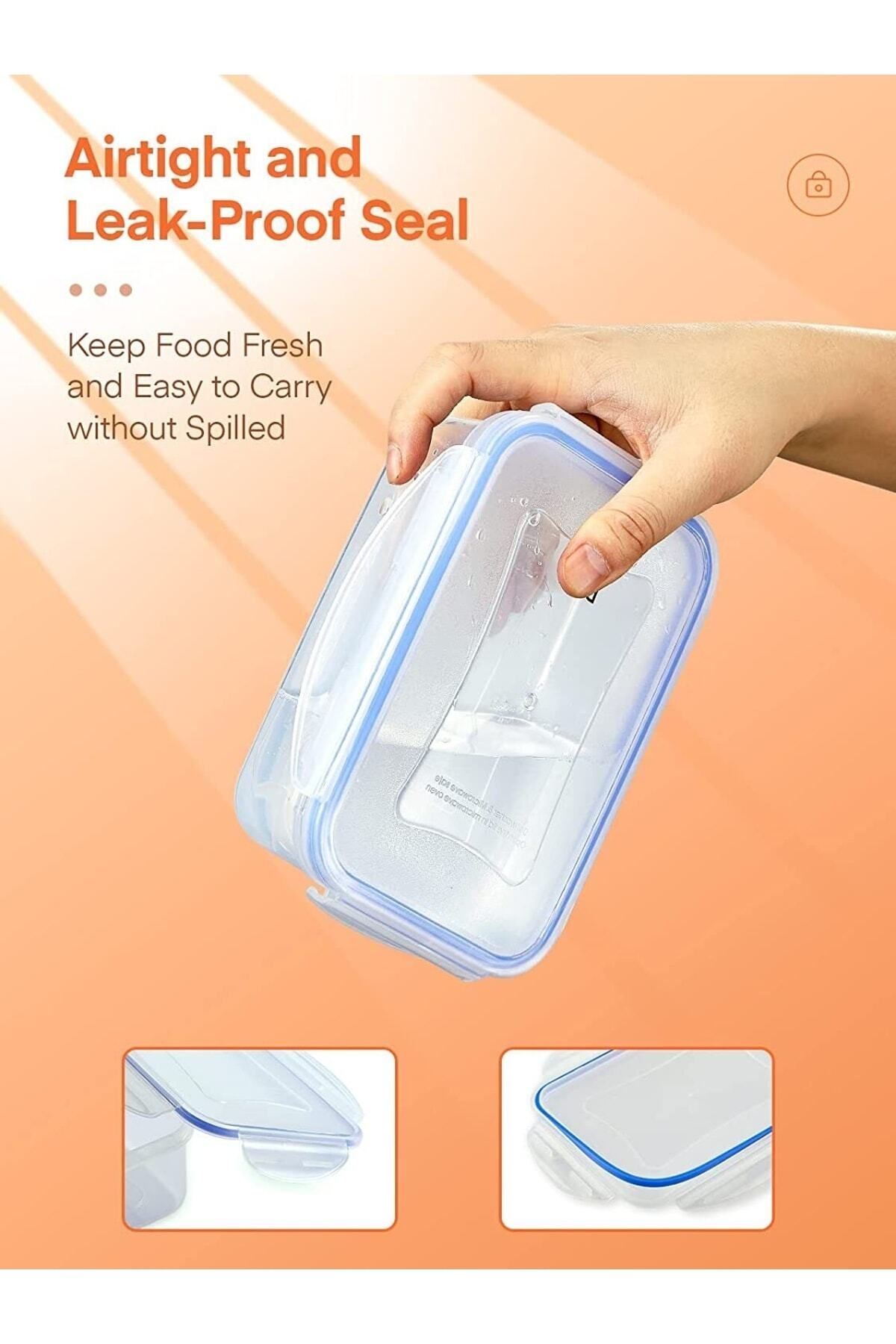 Melkan Home-8 Pieces Storage Container Set with Lids & Leak-Proof Storage Container & Airtight Containers & Supply Containers 3