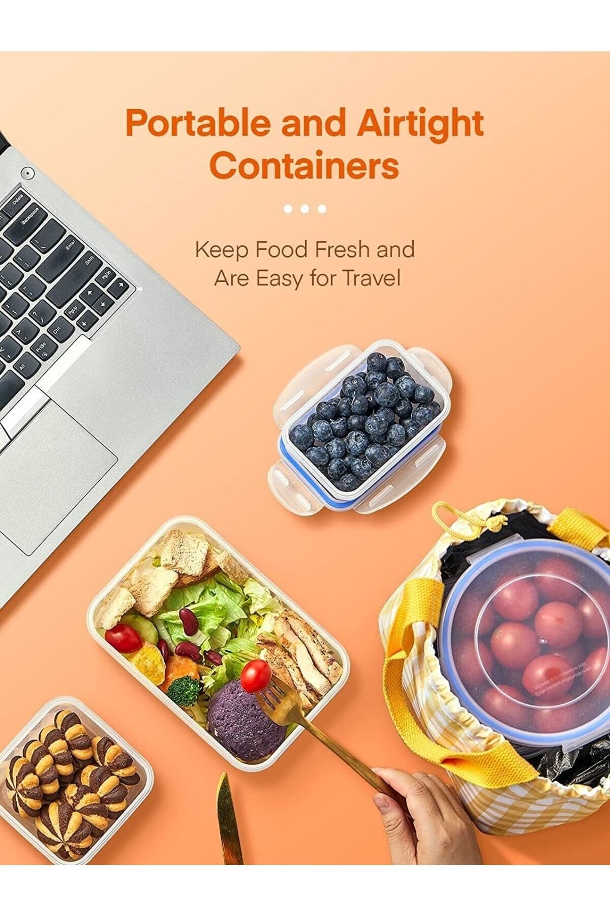 Melkan Home-8 Pieces Storage Container Set with Lids & Leak-Proof Storage Container & Airtight Containers & Supply Containers 7