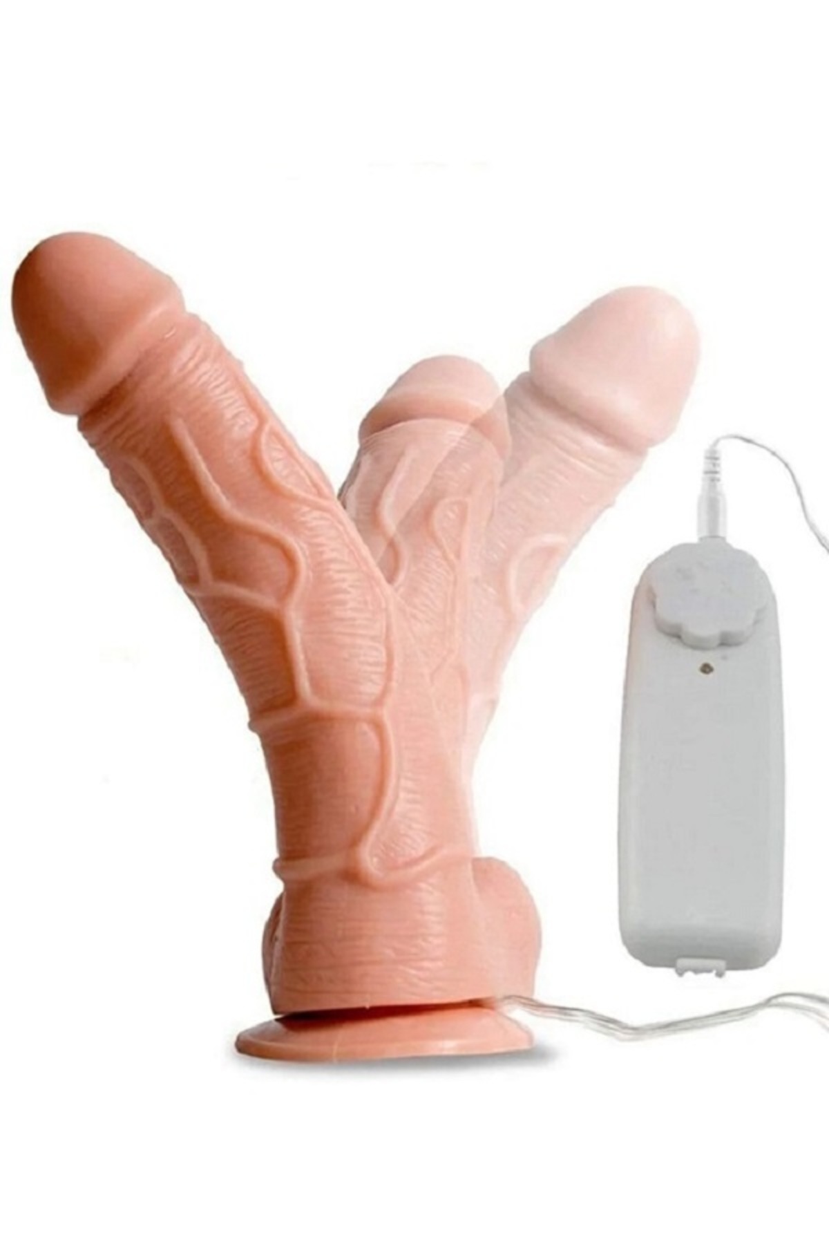 Ten Dokusunda 18 Cm Boyutunda Titreşimli Vibratör Dildo 3