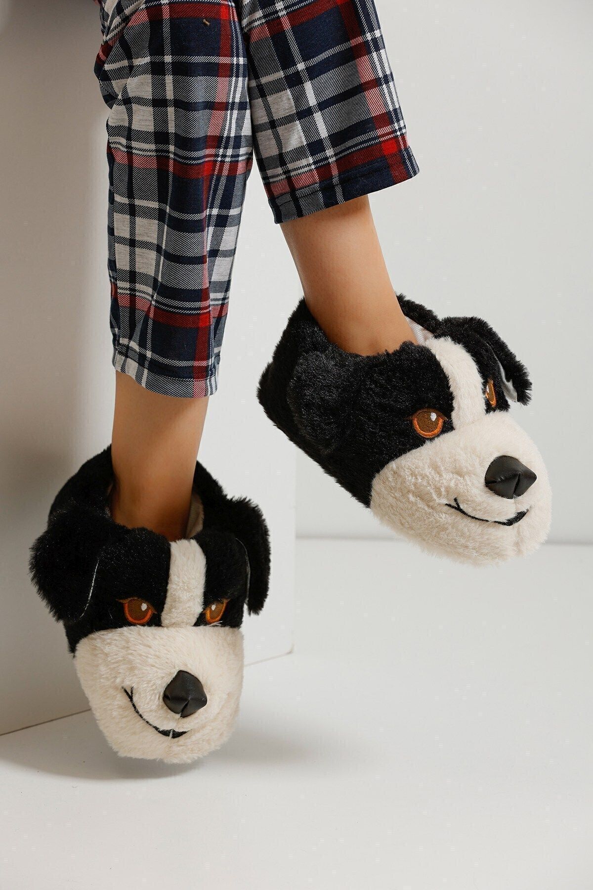 White dog slippers deals