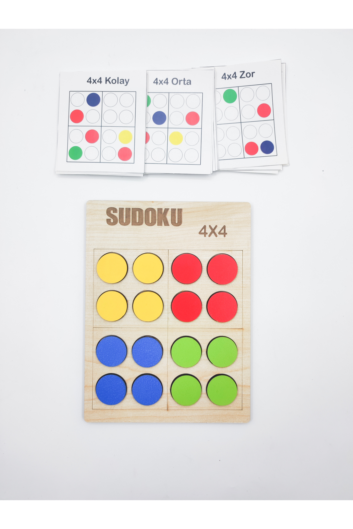 İCONS Montessori Renkli Sudoku 4x4 Kolay 20 Oyun Kartı fotoğrafı 2 (önizleme)